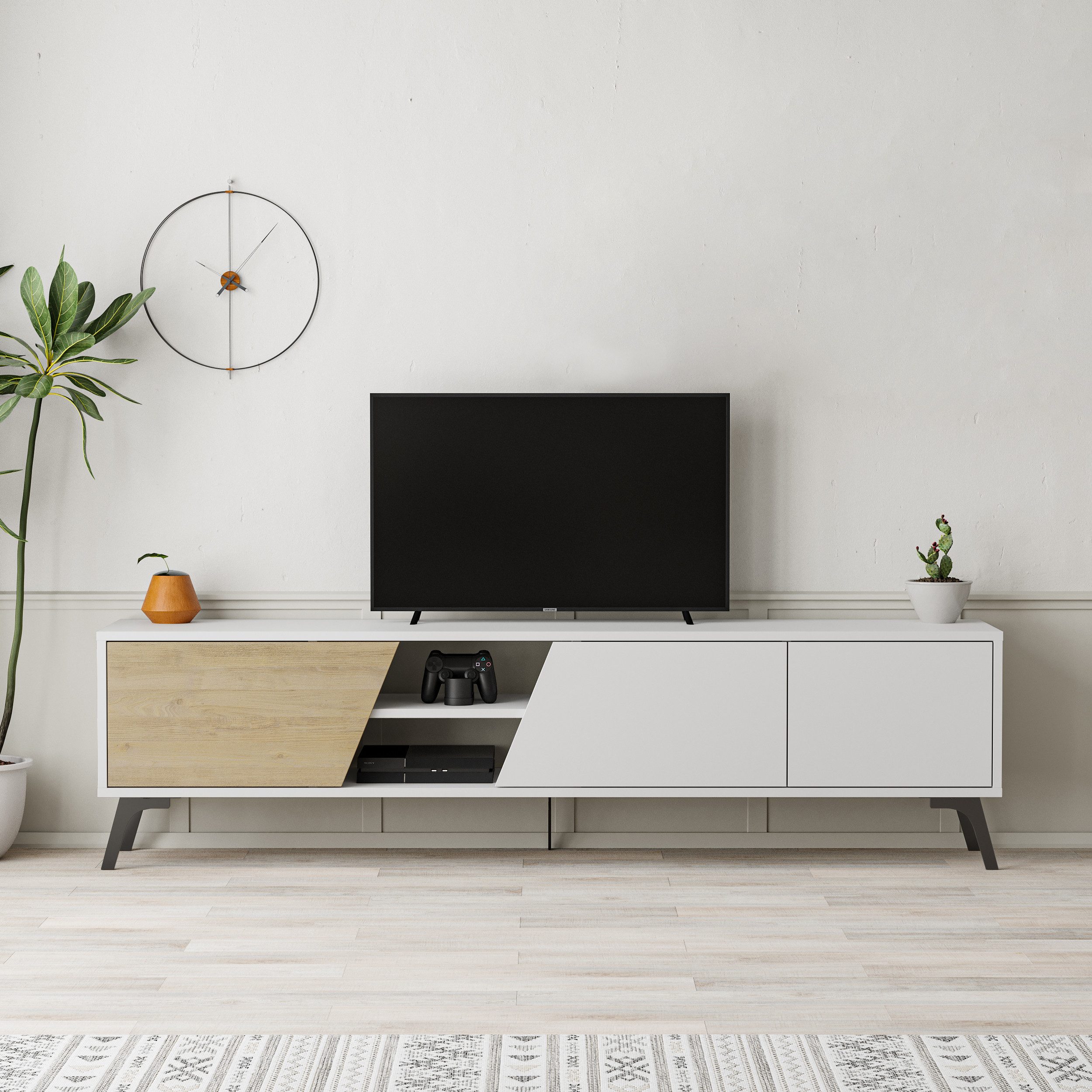 Decortie TV-Schrank FIONA verschiedene Farboptionen, 180 × 36 ×48 ccm