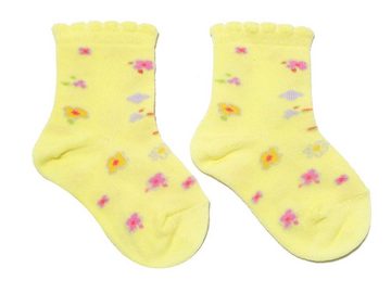 WERI SPEZIALS Strumpfhersteller GmbH Socken Kinder Socken 4-er Pack für Mädchen >>Blümchen<< aus Baumwolle (Set) 4er-Pack