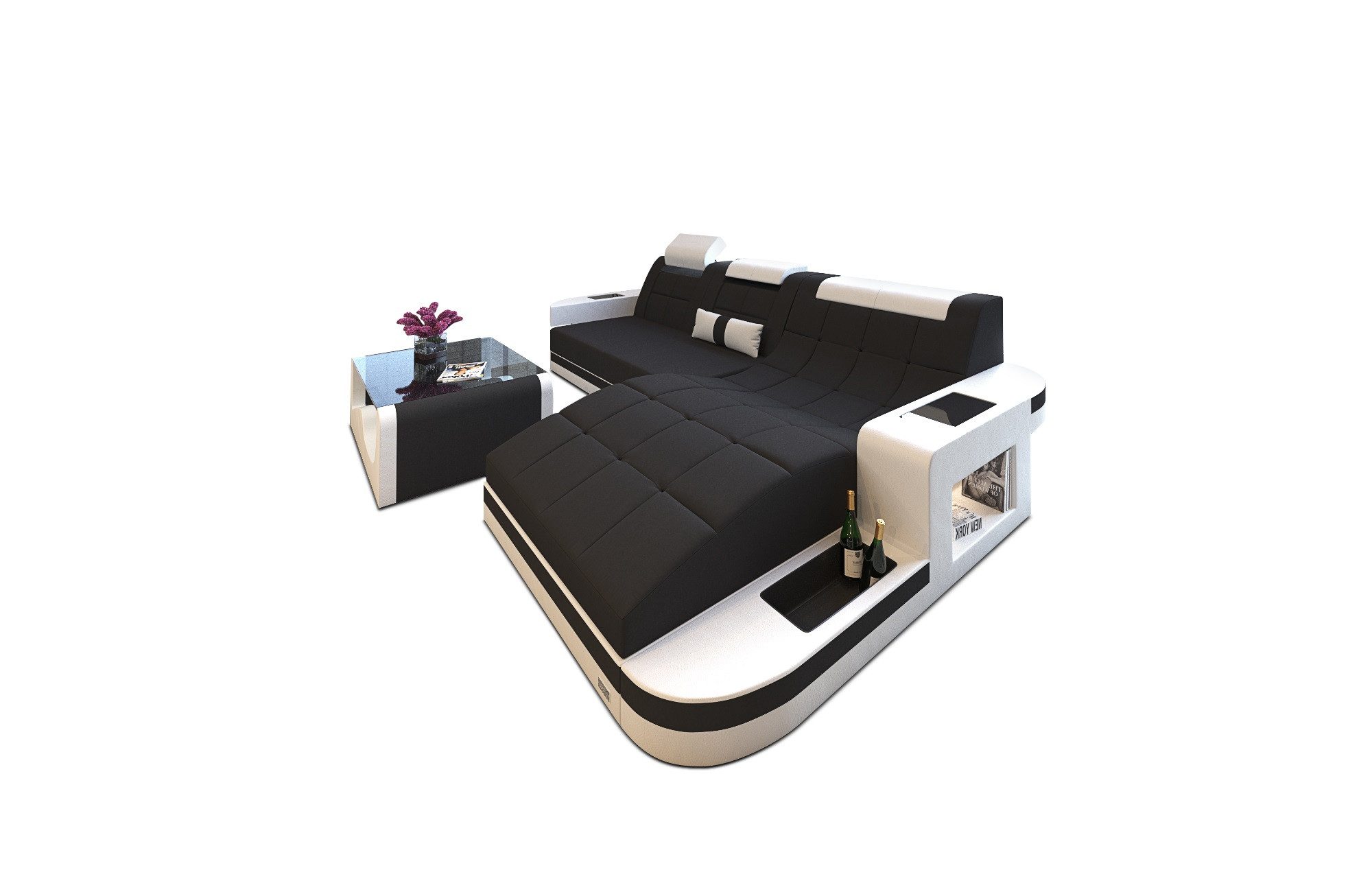 Sofa Dreams Ecksofa Polster Stoffsofa Couch Wave L Form H Strukturstoff Stoff Sofa