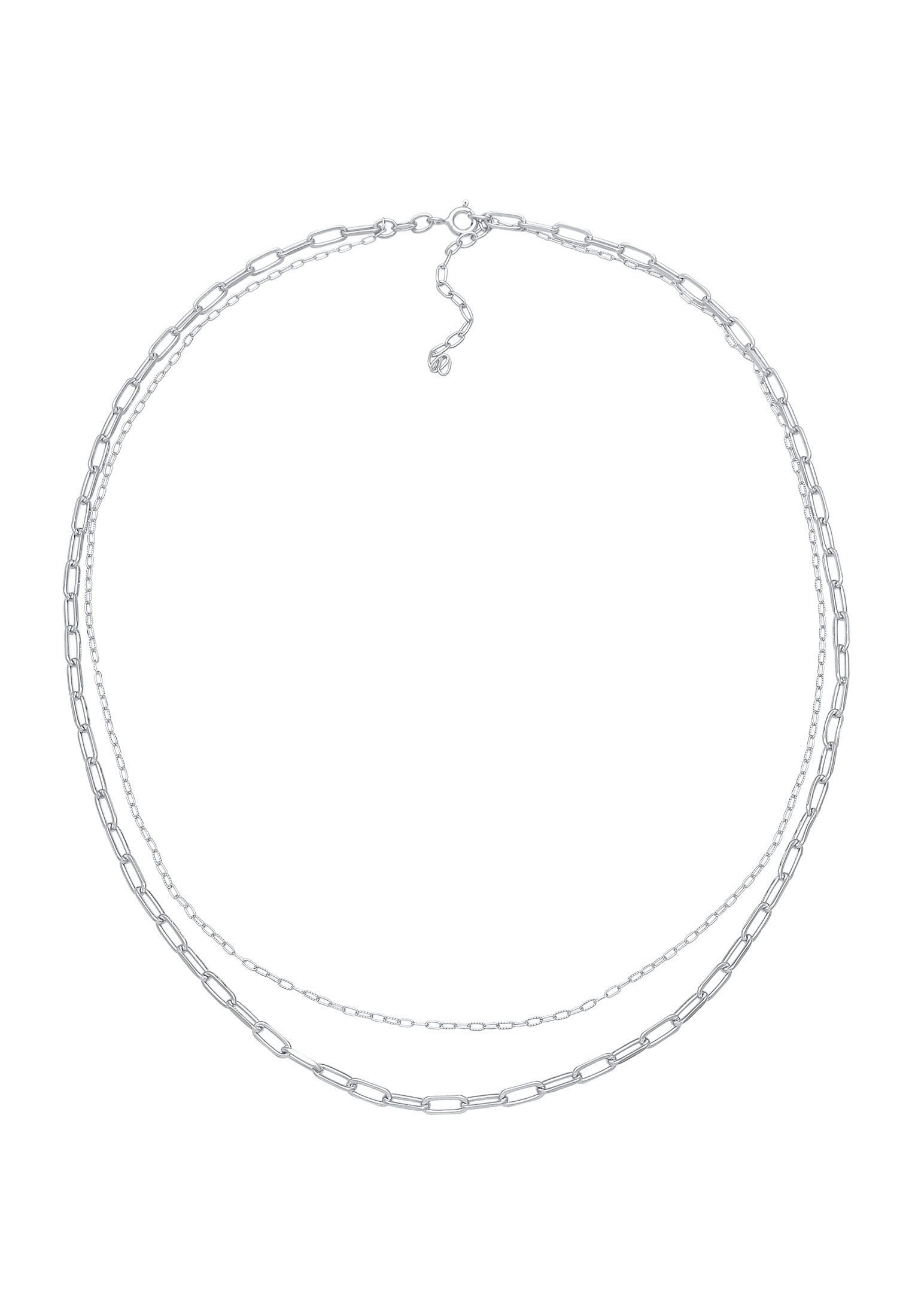 Elli Gliederkette Layer Glieder Oval Basic Chunky Chain 925 Silber