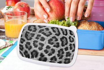 MuchoWow Lunchbox Leopardenmuster - schwarz und weiß, Kunststoff, (2-tlg), Brotdose für kindergarten, Vesperbox, Snackbox, Brotbox, Jungen