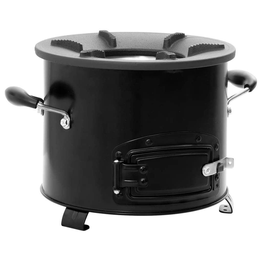 vidaXL Feuerstelle Camping-Ofen Schwarz 36x26x22,5 cm Metall