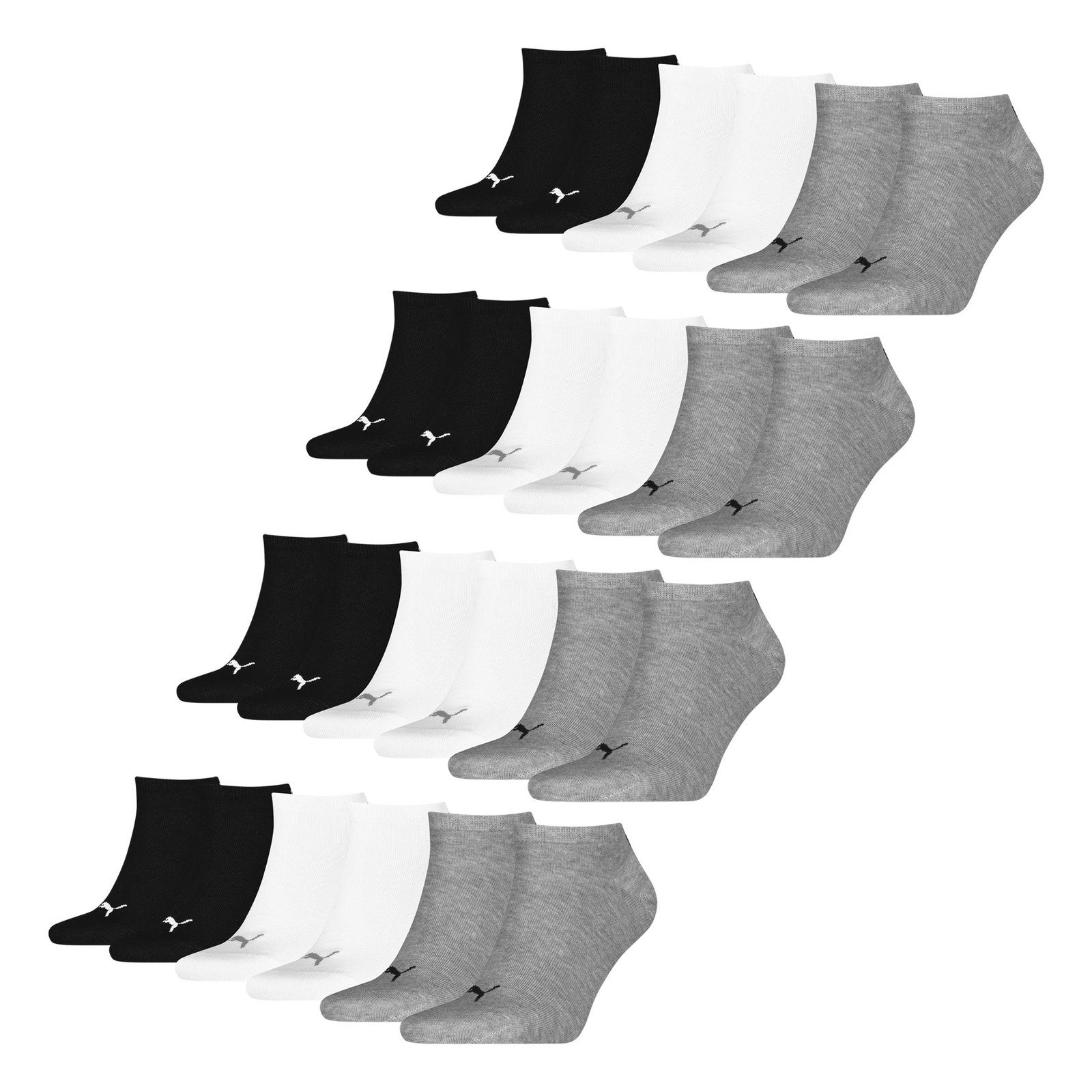 PUMA Sneakersocken Soft Cotton (12-Paar) mit Cat-Logo und PUMA-Schriftzug