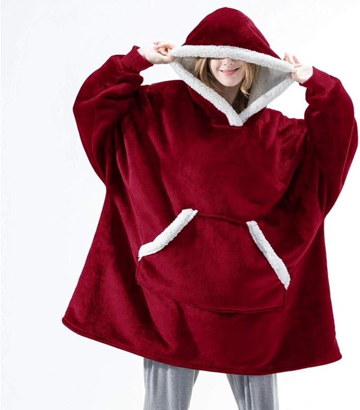 Fleece Pyjamas,Hoodies,Kälteschutz,Thermo,Nachthemd Warme aus DOPWii Pyjama