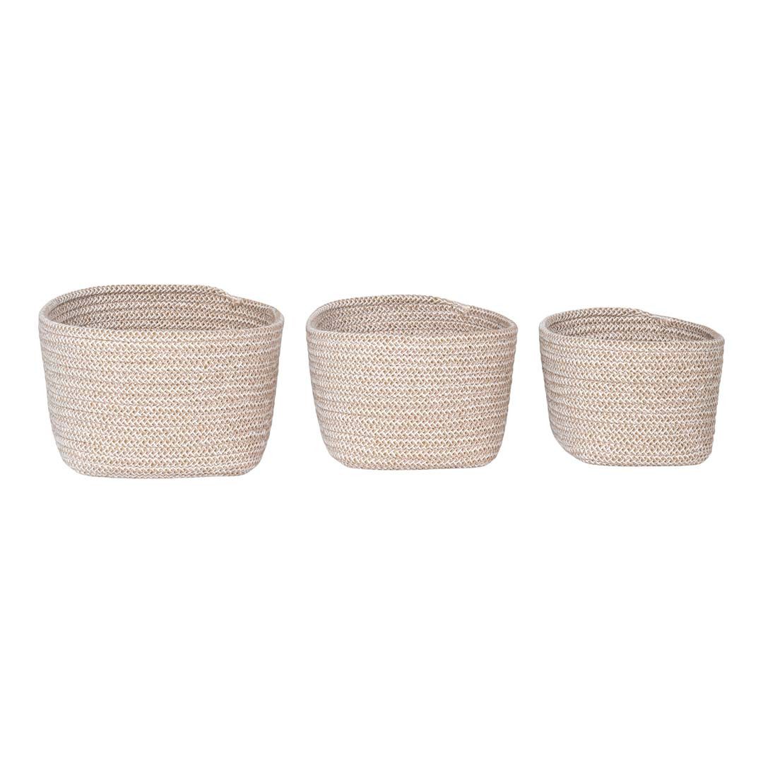 House Nordic Allzweckkorb Cadima Korb Satz von 3 Stk. beige.