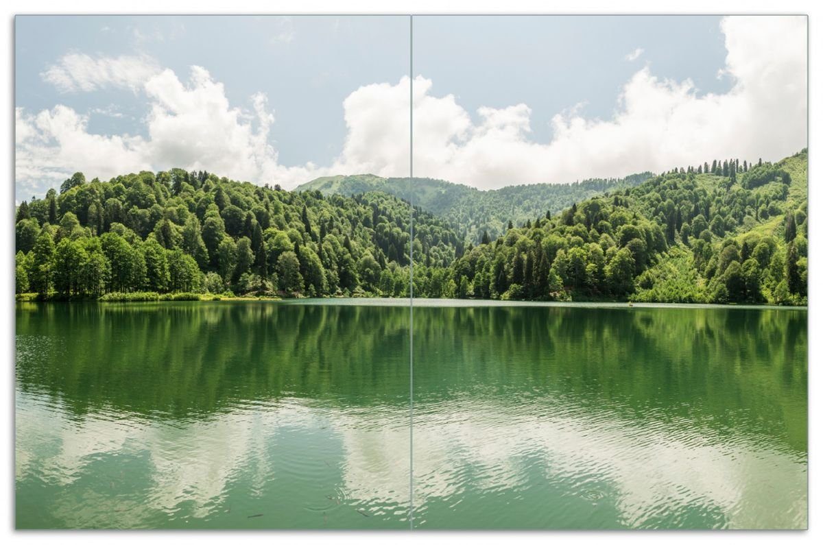 einem Größen an See, Herd-Abdeckplatte verschiedene Wälder tlg., Noppen), 2 (Glasplatte, inkl. Wallario Grüne 5mm ESG-Sicherheitsglas,