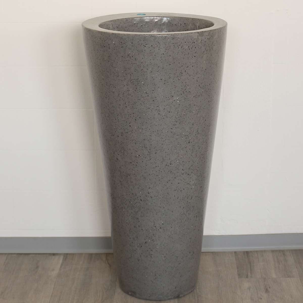 Oriental Galerie Waschtisch Standwaschbecken Terrazzo Dunkelgrau Rund D1 (1-St)