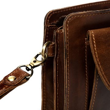 SID & VAIN Handgelenktasche CORNWALL, Handegelenktasche Männertasche Herrenhandtasche Herren groß echt Leder braun