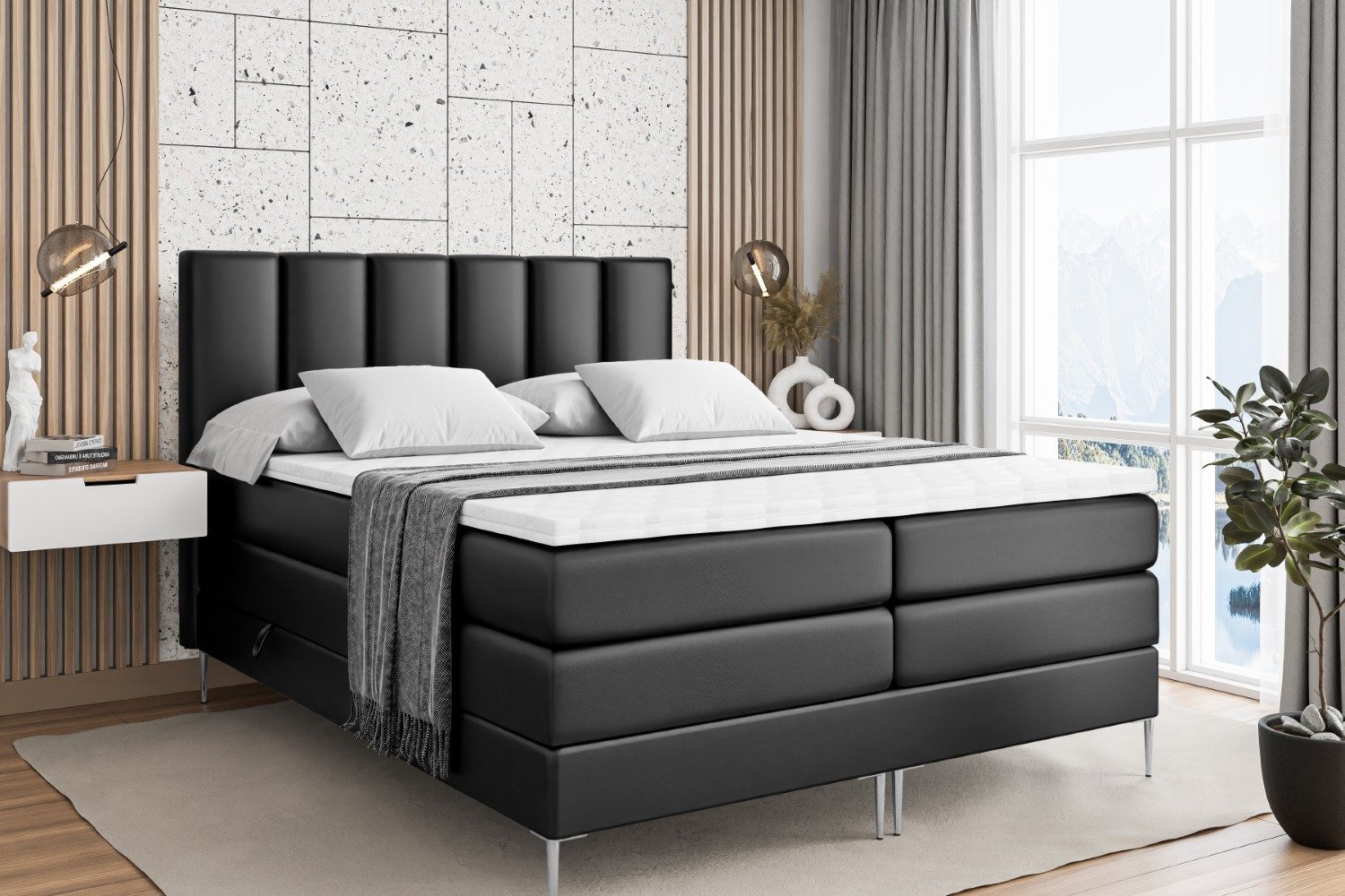 ALTDECOR Boxspringbett BOXI1-F KING (Multipocket-Matratze H4, günstig online kaufen