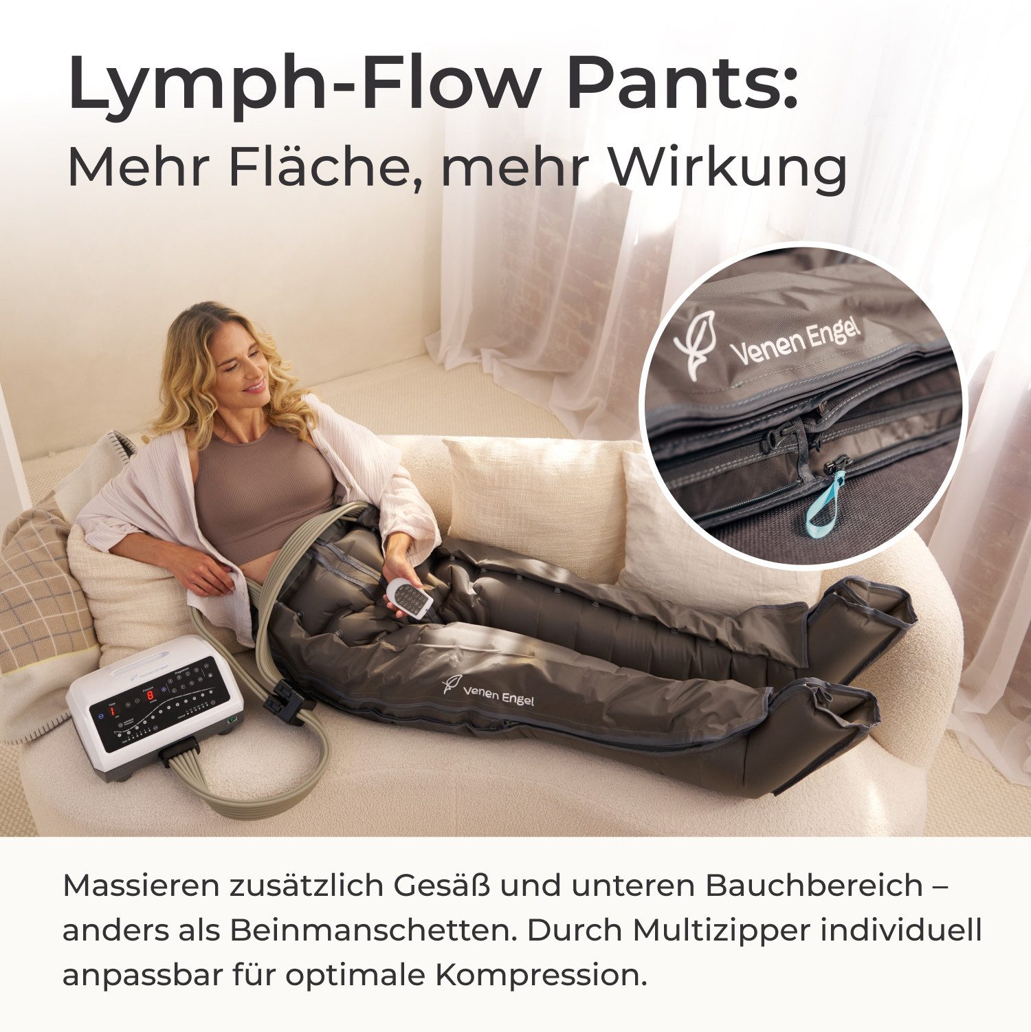 Venen Engel Massagegerät Venen Engel 12 Premiums mit Lymph-Flow Pants, Reduzierung Cellulite