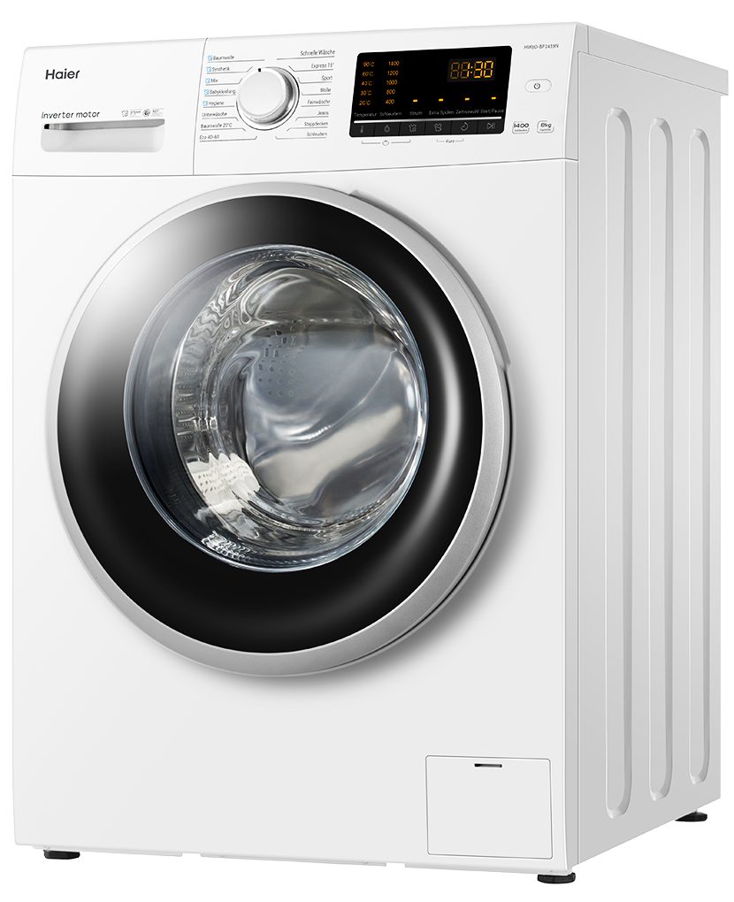 Haier Waschmaschine HW80-BP1439N, 8 kg, 1400 U/min, Mengenautomatik, EEK A, Kindersicherung, Inverter Motor