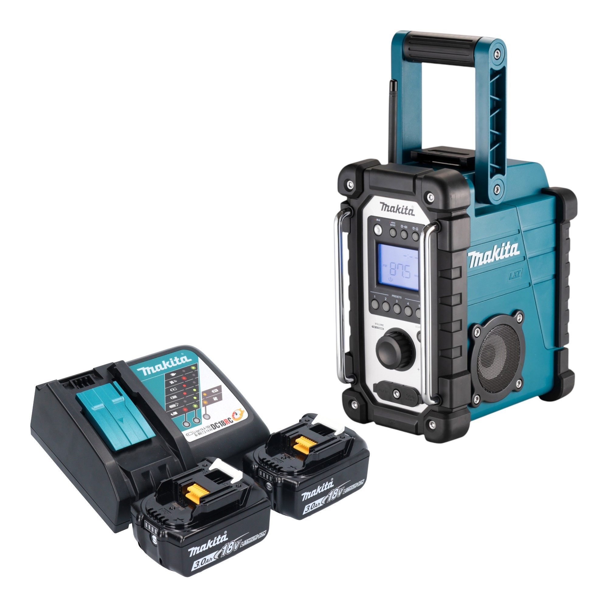 Makita DMR 116 RF Akku 14,4 - 18 V AM FM AUX + 2x Akku 3,0 Ah + Ladegerät Baustellenradio