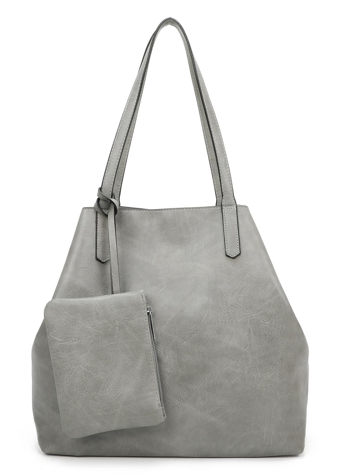 ITALYSHOP24 Schultertasche Damen Tasche SET 2in1 Umhängetasche XXL Shopper günstig online kaufen