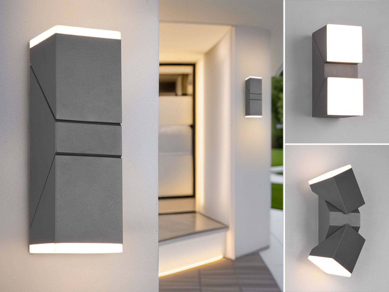 TRIO Leuchten LED Außen-Wandleuchte, LED fest integriert, warmweiß, 2er-SET günstig online kaufen