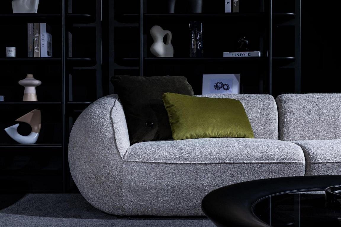 Nur (2-St., Graue Design, + 3 Luxus Sessel Sofa JVmoebel Europe Sessel), Sitzer Dreisitzer Sofagarnitur Wohnzimmer-Set Made in Polstermöbel