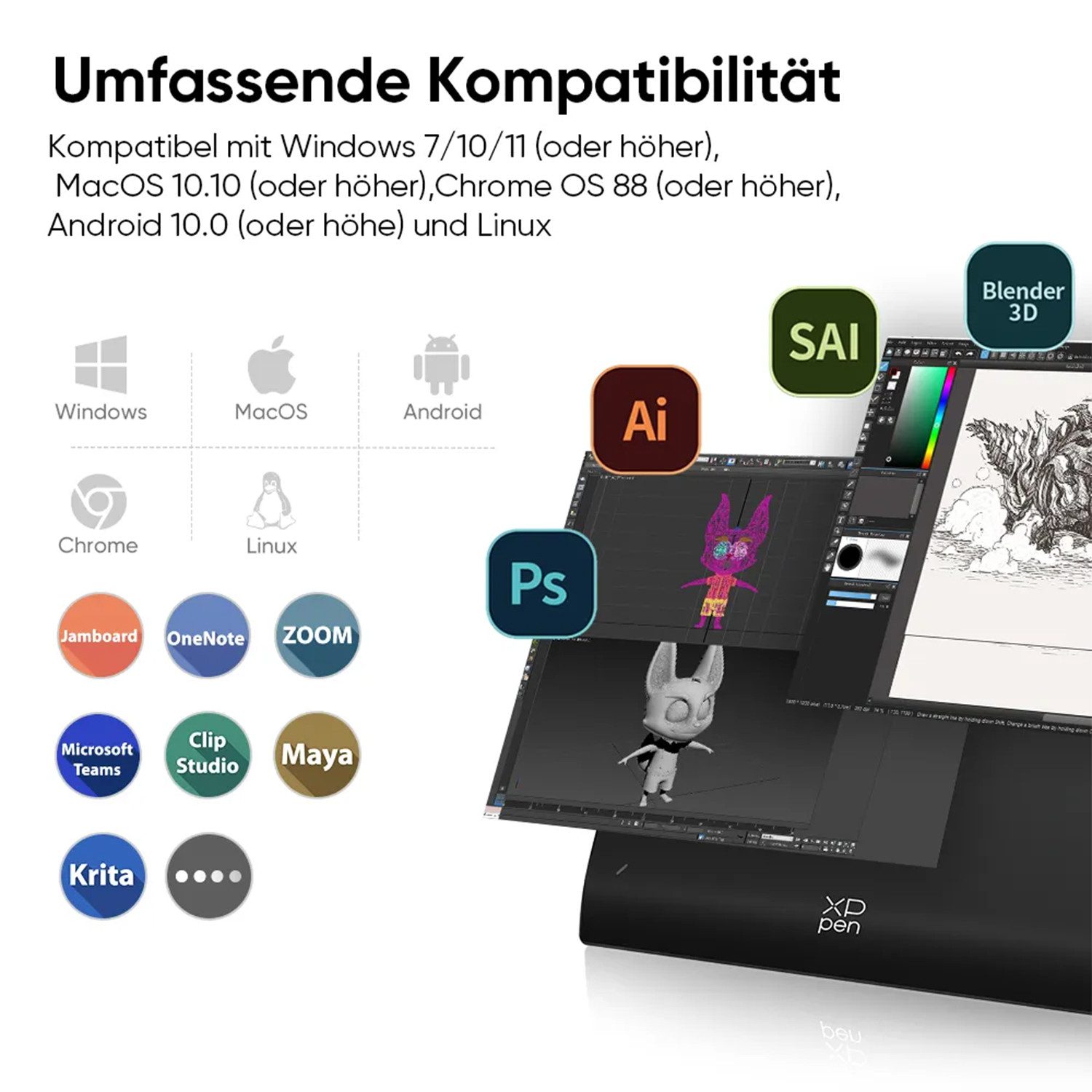 XP-PEN Deco Pro MW/LW/XLW Gen. 2 Grafiktablett (Lange Batterielaufzeit)