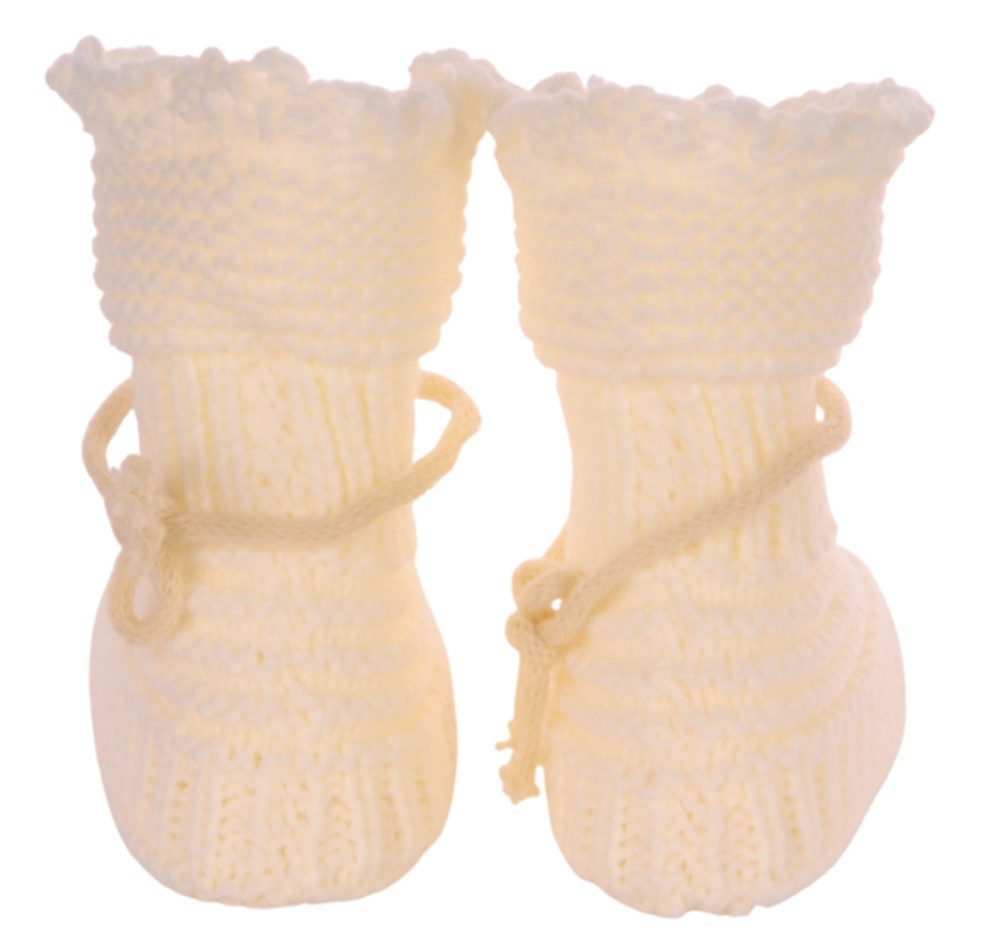 La Bortini Füßlinge Baby Strickschuhe Socken ab 0Mon Stricksocken Erstlingssocken für Neugeborene, in Creme, weich