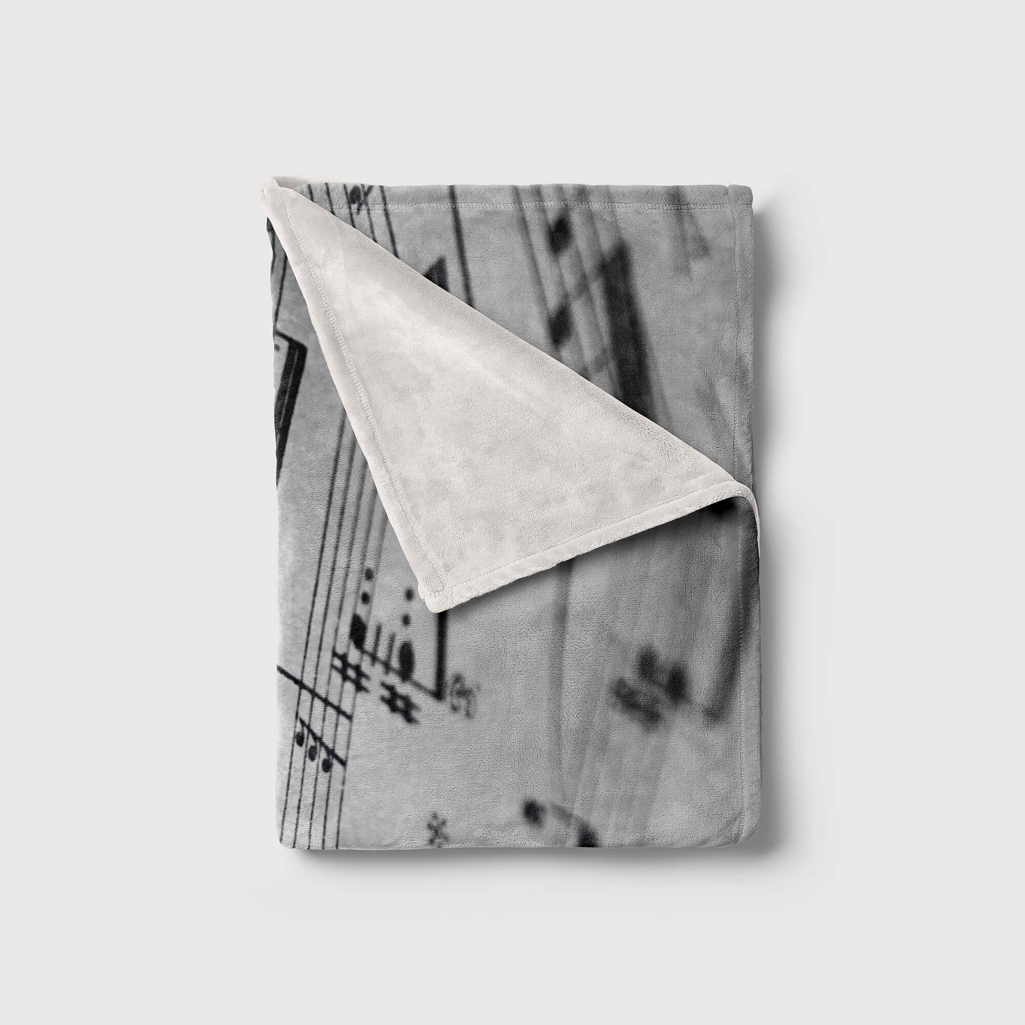 Art Fotomotiv Musik, Strandhandtuch Baumwolle-Polyester-Mix Saunatuch Handtücher Kuscheldecke Handtuch Sinus (1-St), mit Notenspiegel Handtuch