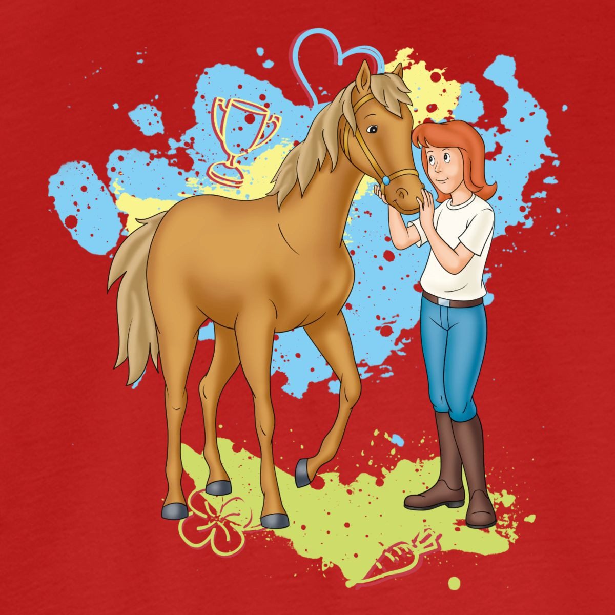 Spreadshirt T-Shirt Bibi Und Tina Pferd Amadeus Kinder Premium Langarmshirt (1-tlg)