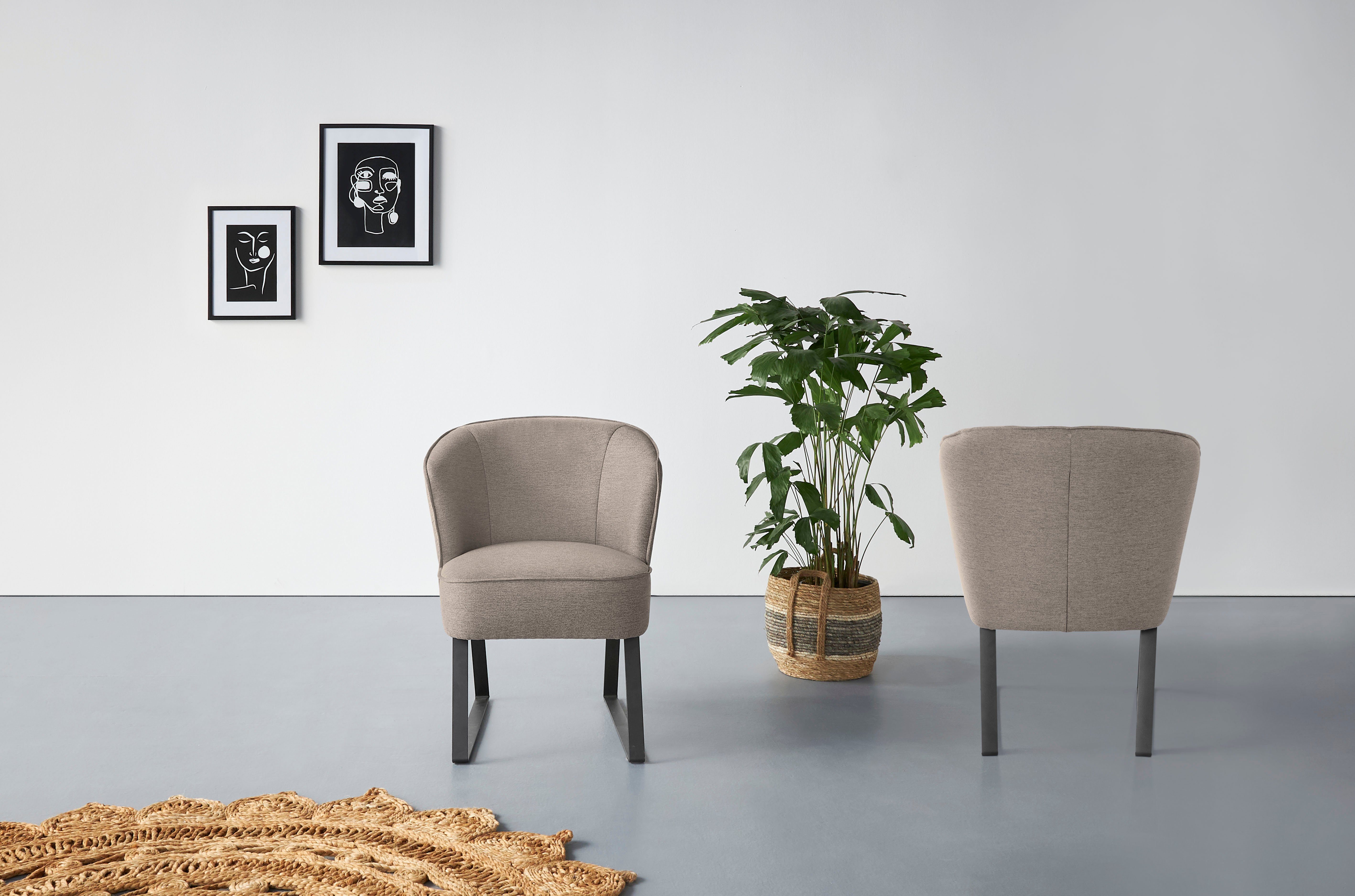 exxpo - sofa fashion Sessel und 1 verschiedenen mit Metallfüßen, Bezug Keder Qualitäten, Stck. in Americano
