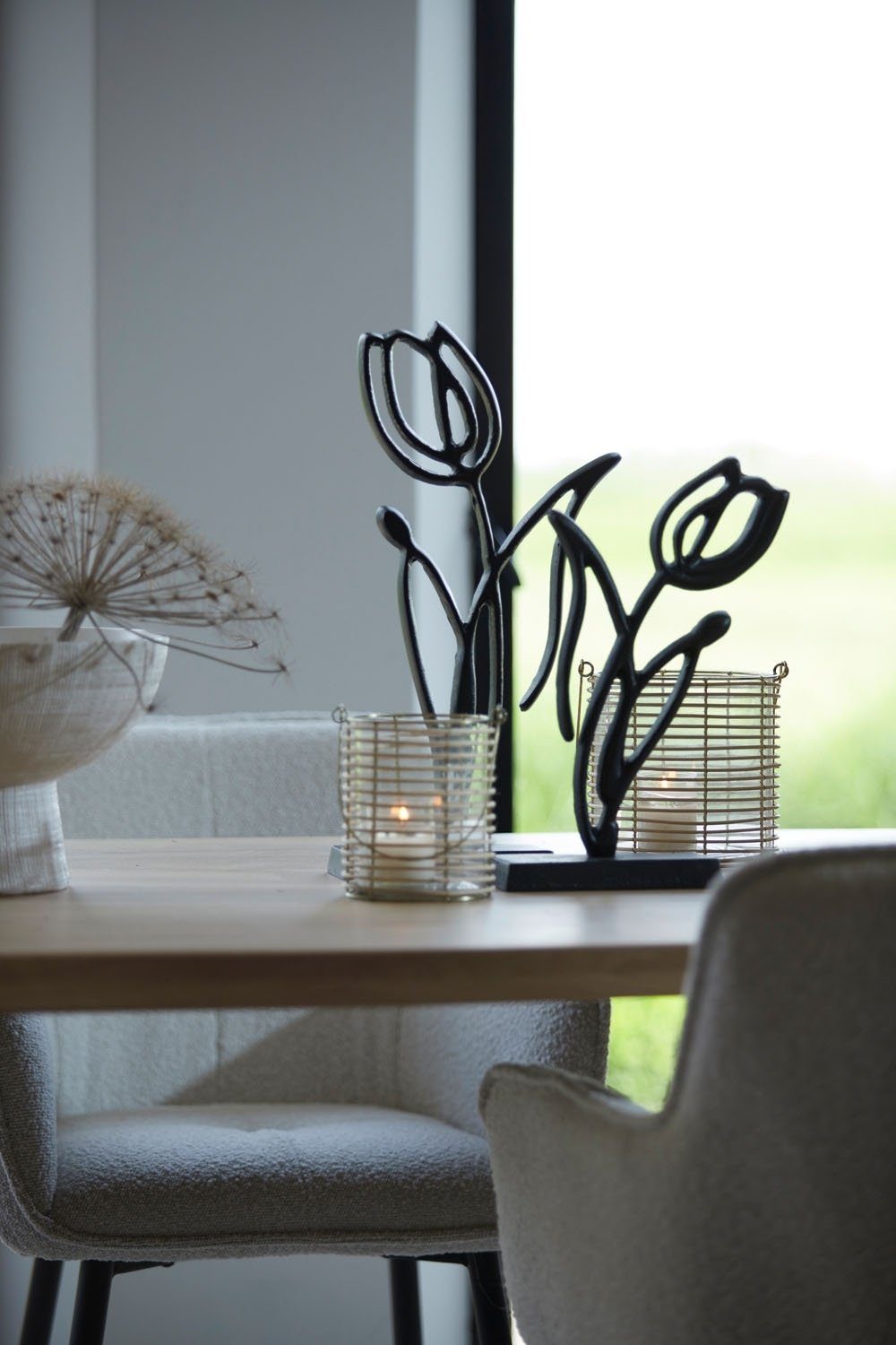 Light & Living Lampenschirm Tulpe TULIPANU, Schwarz, B 17 cm