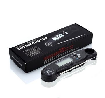 Intirilife Grillthermometer, 1-tlg., Faltbares Küchenthermometer wasserdicht magnetisch mit LCD-Display