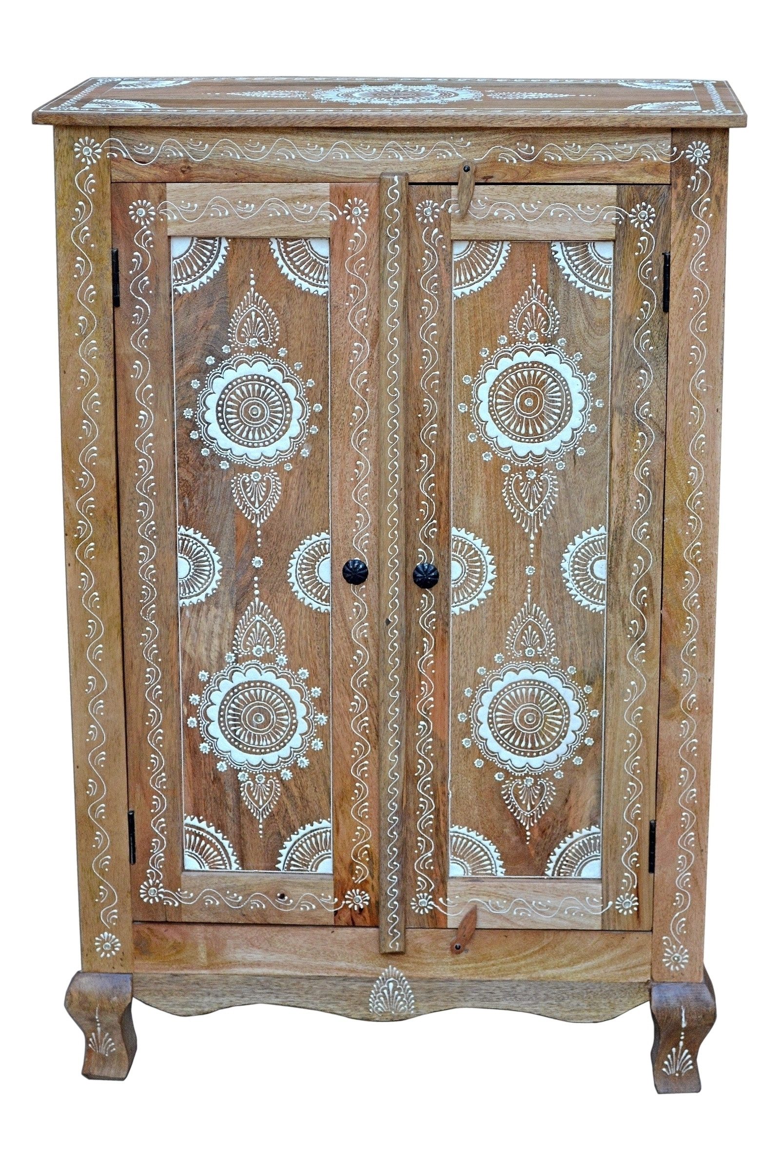 freiraum Highboard Sharma, in Braun, Mangoholz - 80x120x40cm (BxHxT)