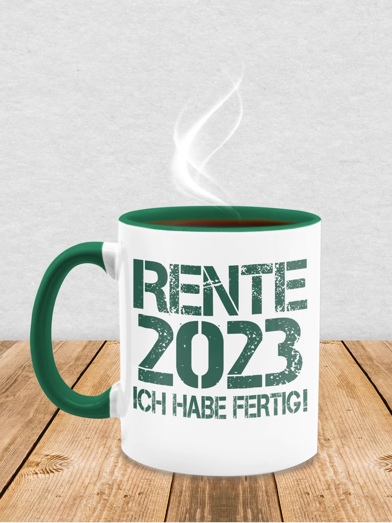 Geschenk petrol, Rente Shirtracer Kaffeetasse 2023 Petrolgrün - Rente Keramik, Tasse 2