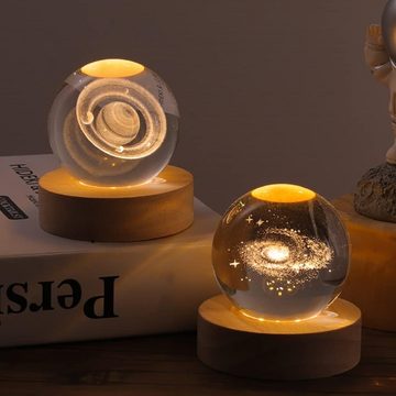 SOTOR Dekoobjekt 3D Kristallkugel Nachtlicht,LED Sternenhimmel Dekoleuchte,Kristallkuge (1 St), Dekorationsgeschenke für Weihnachten, Erntedankfest, Geburtstag
