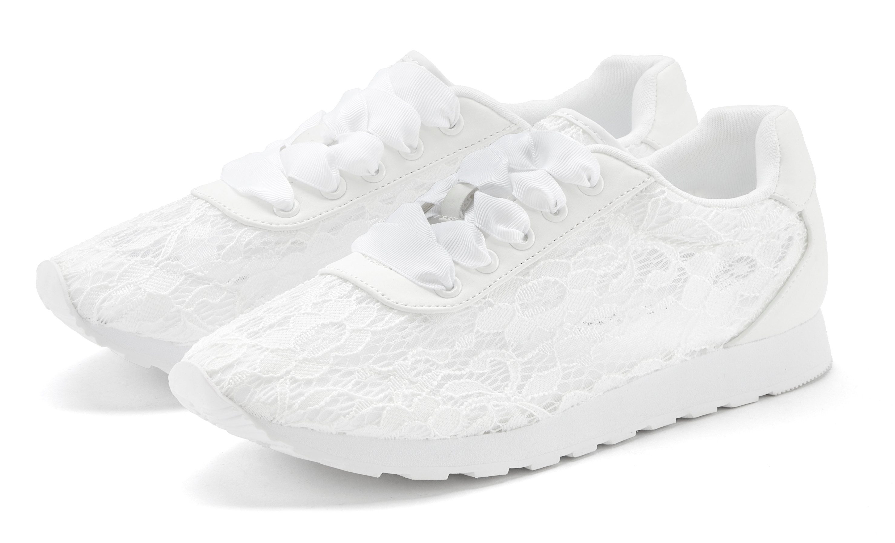 LASCANA Freizeitschuh, Schnürschuh, Sneaker mit modischer Spitze VEGAN