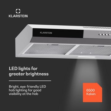 Klarstein Deckenhaube Serie DSM-Contempo90 Silv Contempo 60, Dunstabzugshaube Abluft Umluft LED Touch