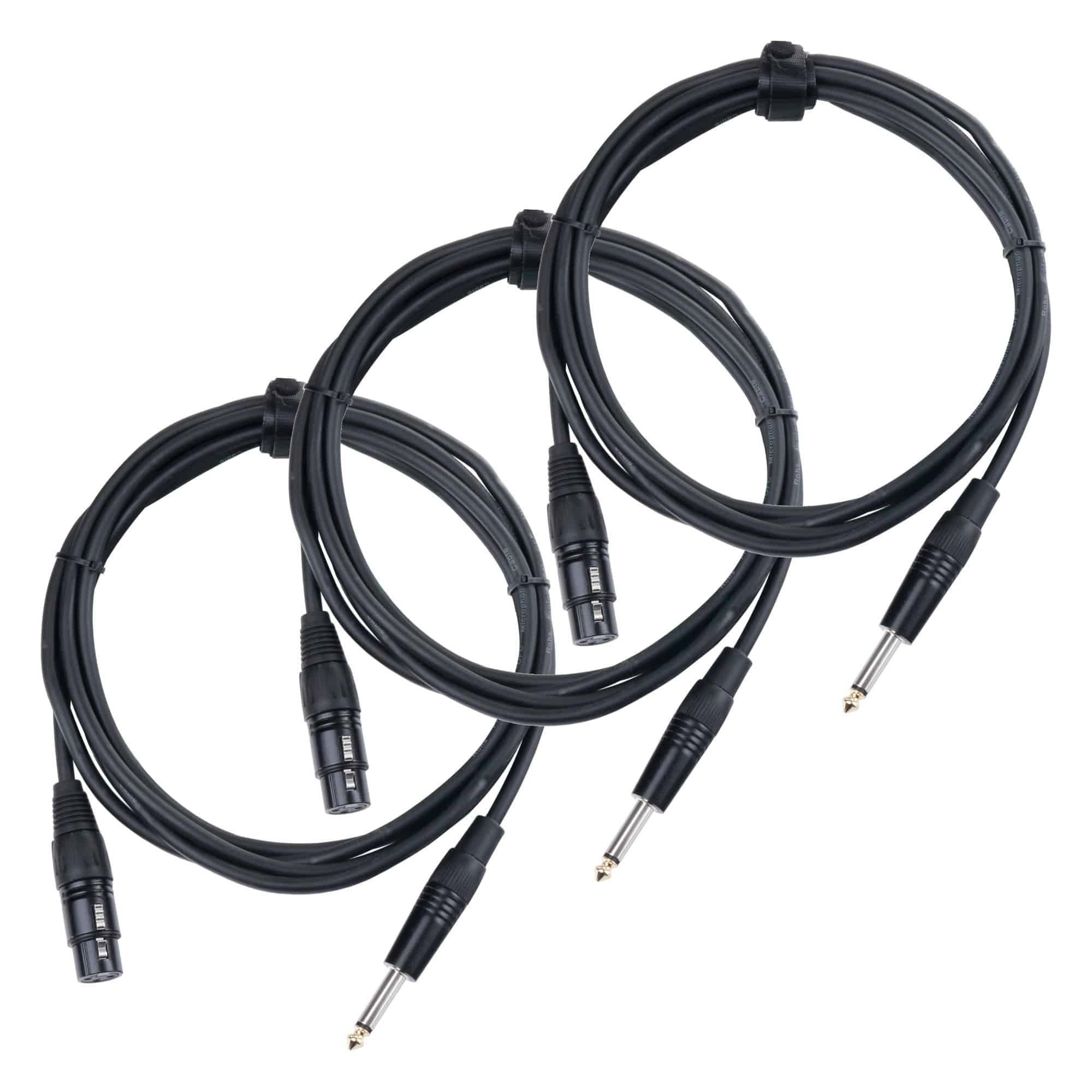 3x Stage XFJ-2.5 Mikrofonkabel Audio-Kabel