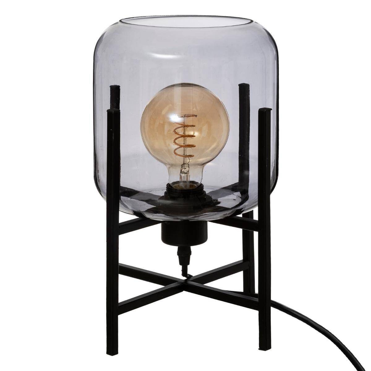 Atmosphera Créateur d'intérieur Tischleuchte Tischleuchte ROB aus grauem Glas, 34 cm, Leuchte mit Dekofunktion, ohne Leuchtmittel. Reduzierter Preis € 28,99. Unverbindliche Preisempfehlung € 37,99