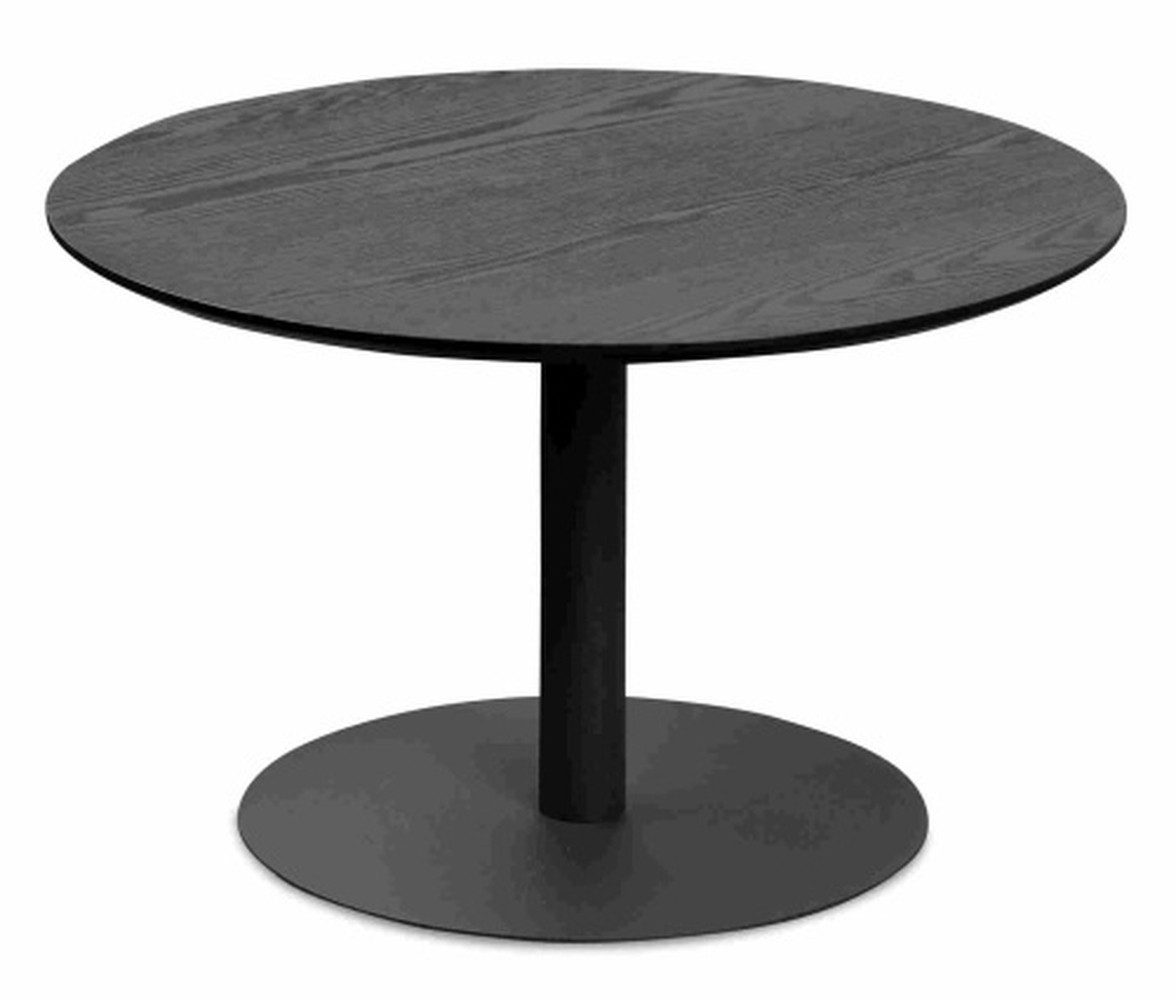 freiraum Couchtisch Ida 2, runde Form, in Esche Dekor schwarz, Metall + MDF - 37x60cm (HxD)