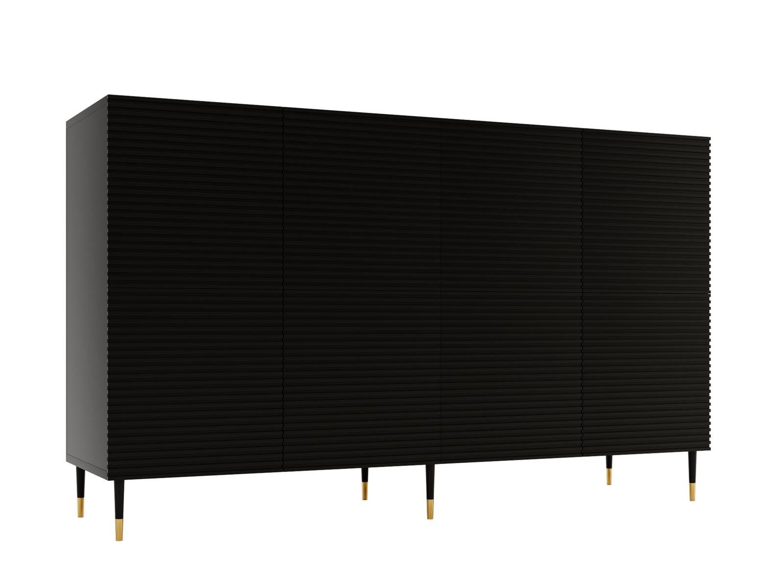 Compleo Kommode mit 8 Türen, Luxuriöser Kommode mit Rillenfronten