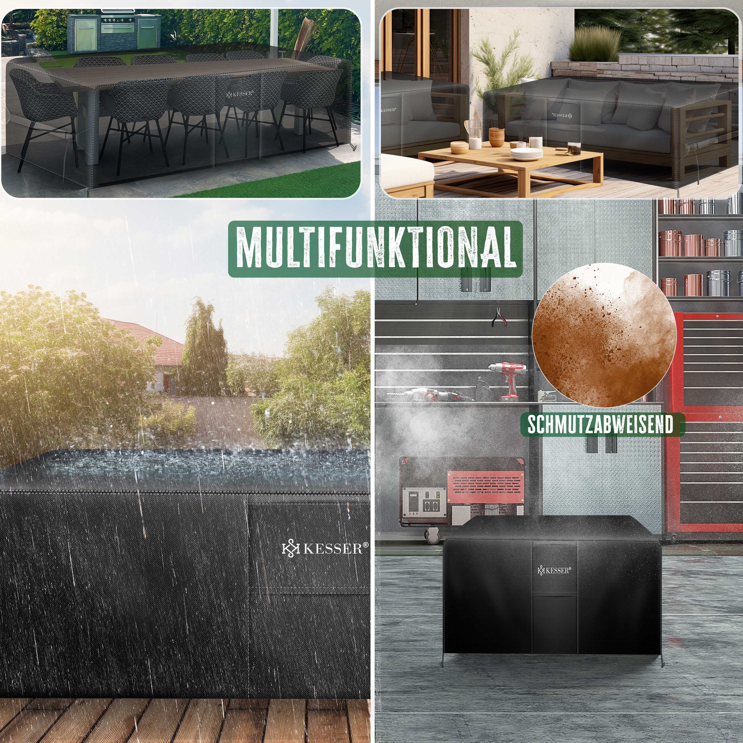 KESSER Gartenmöbel-Schutzhülle, UV- & Regenschutz Gartenmöbel Abdeckung Terrassen-Möbel Abdeckplane