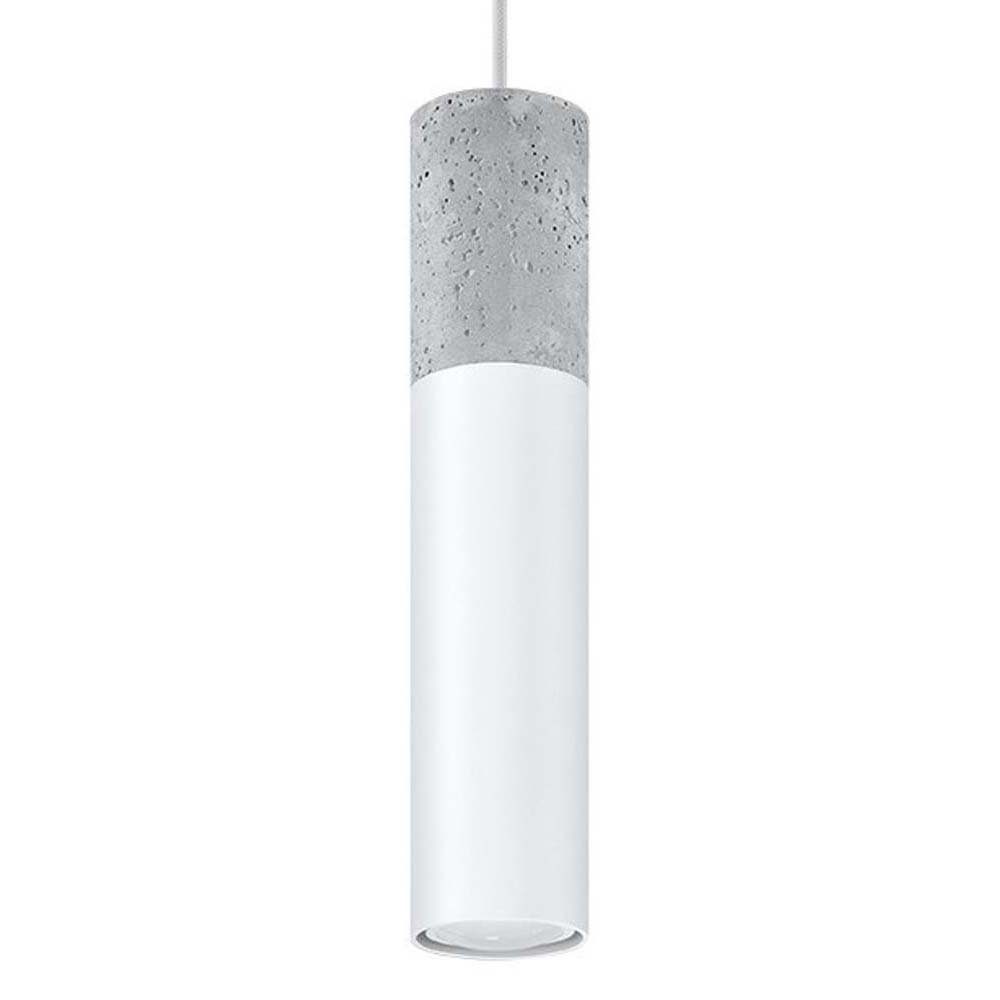 etc-shop Pendelleuchte, Leuchtmittel Deckenleuchte Hängeleuchte Pendelleuchte inklusive, Grau nicht Beton Weiß Stahl