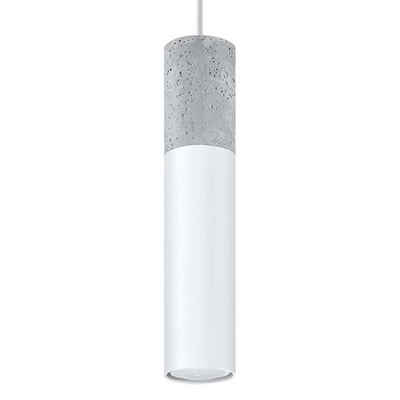 etc-shop Pendelleuchte, Leuchtmittel nicht inklusive, Pendelleuchte Deckenleuchte Hängeleuchte Grau Stahl Beton Weiß
