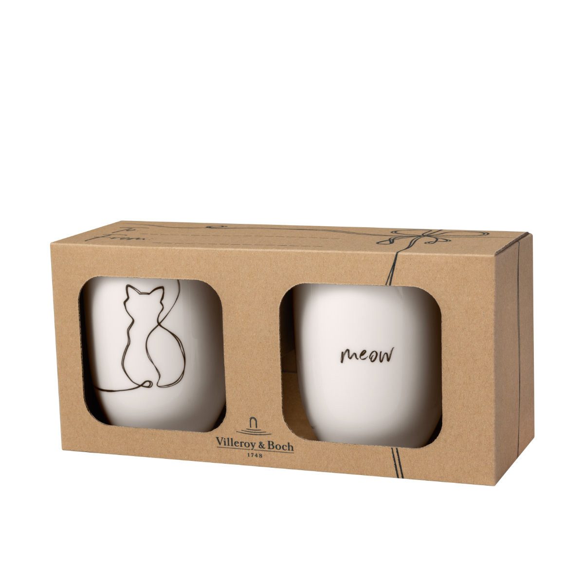 Villeroy & Boch Becher Statement Cat Henkelbecher 0,29l Set 2tlg, Premium Porcelain
