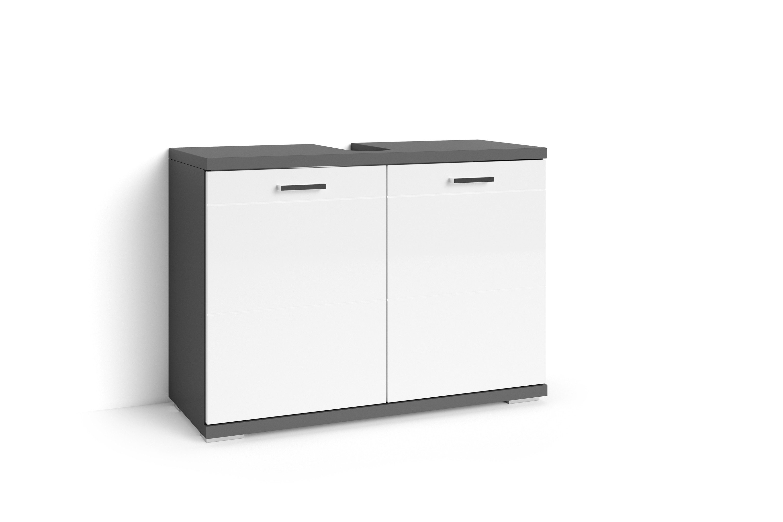 freiraum Waschbeckenunterschrank NEBRASKA (B 80, H 59, T 31,5 cm) in Anthrazit/Weiß 80 x 59 x 31,5 cm (BxHxT)