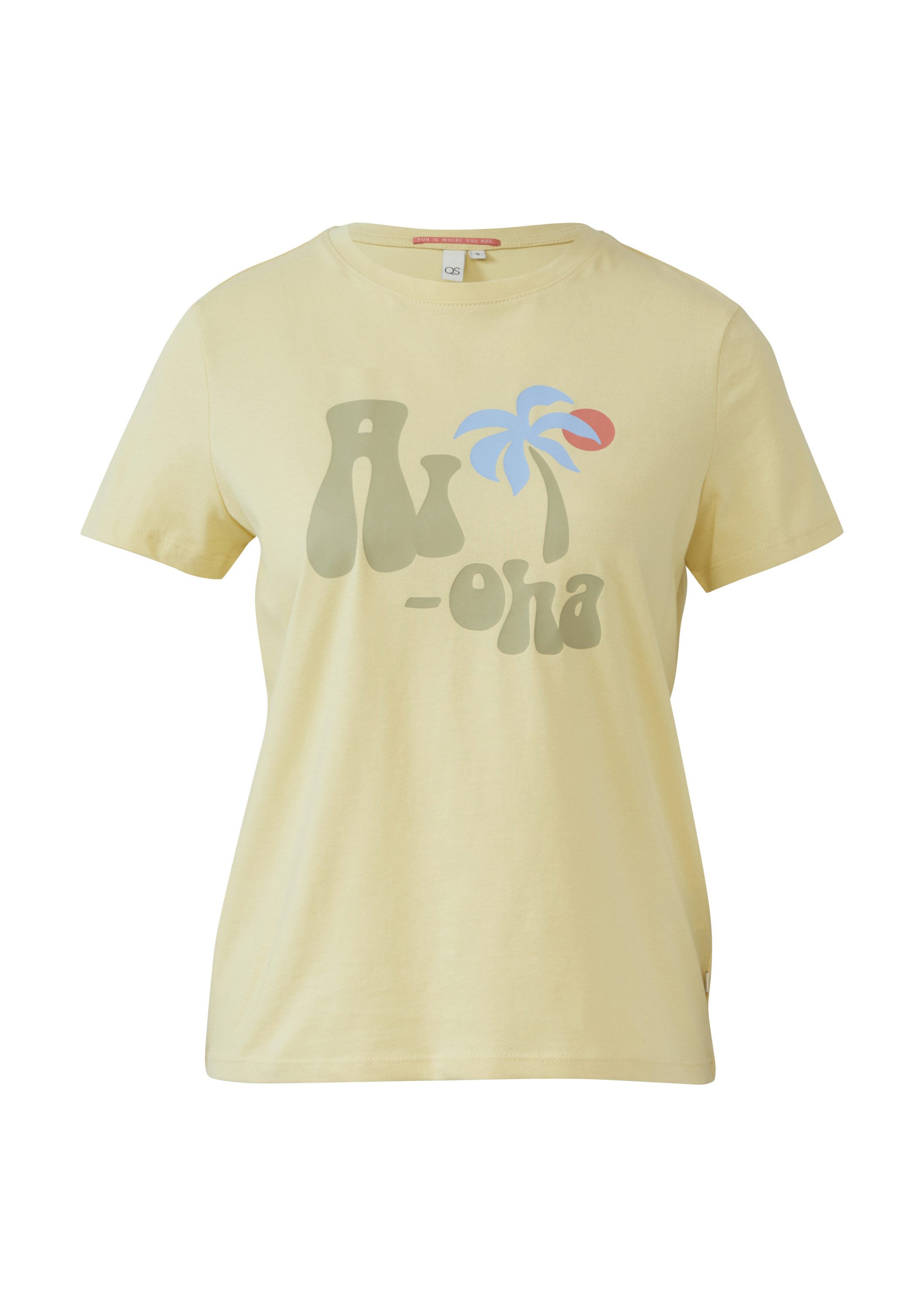 QS Kurzarmshirt T-Shirt Baumwollshirt mit Frontprint günstig online kaufen