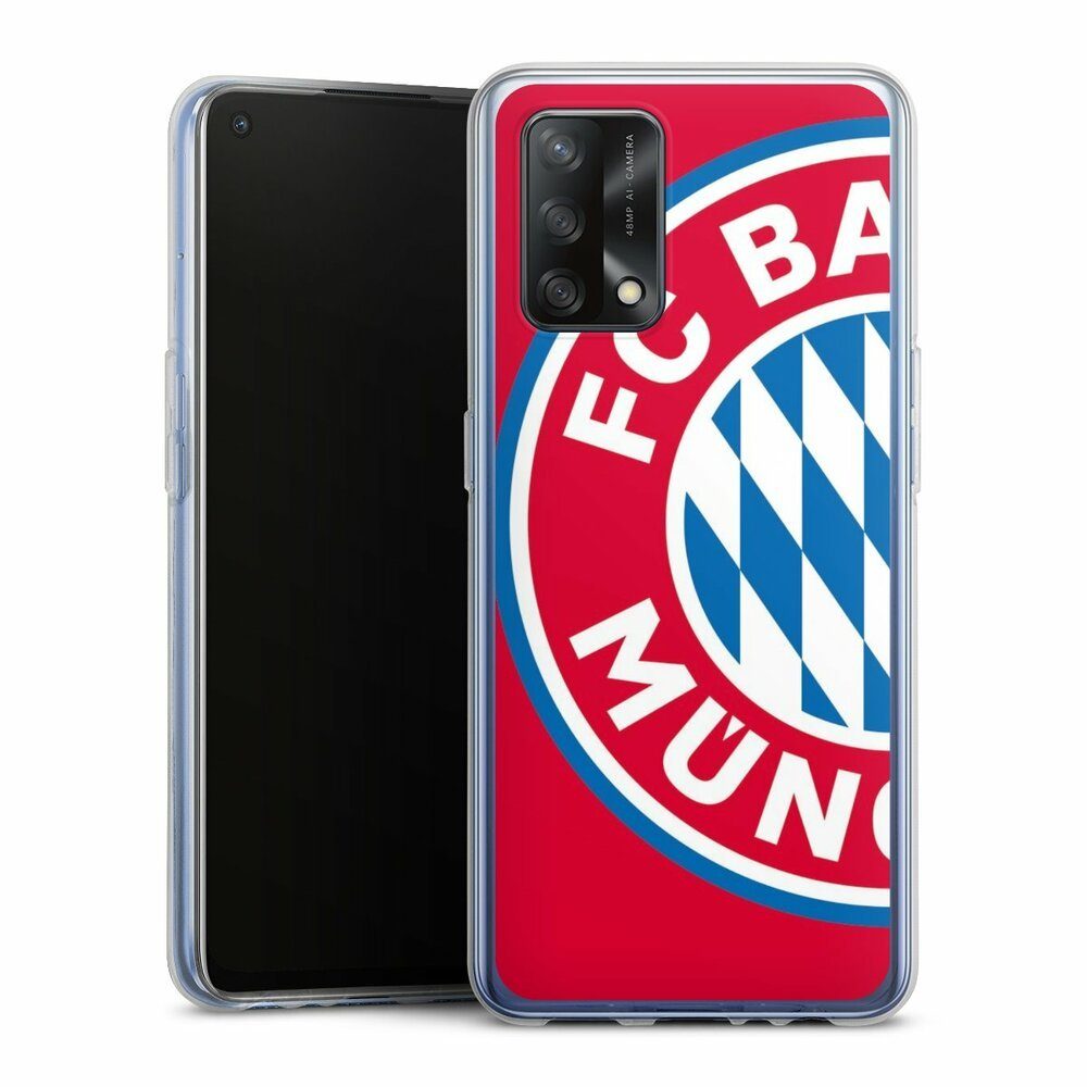 DeinDesign Handyhülle FC Bayern München Offizielles Lizenzprodukt FCB  Großes FCB Logo Rot, Oppo A74 Silikon Hülle Bumper Case Handy Schutzhülle  Smartphone Cover