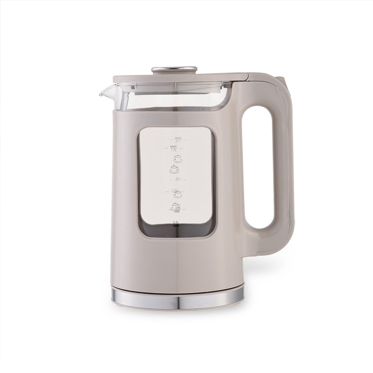 Feel Maestro Wasserkocher Elektrischer Glas-Wasserkocher mit LED-Anzeige 1,7L, 1,7 l, 2200 W, Wasserstandsanzeige, LED-Beleuchtung, drehbarer Sockel