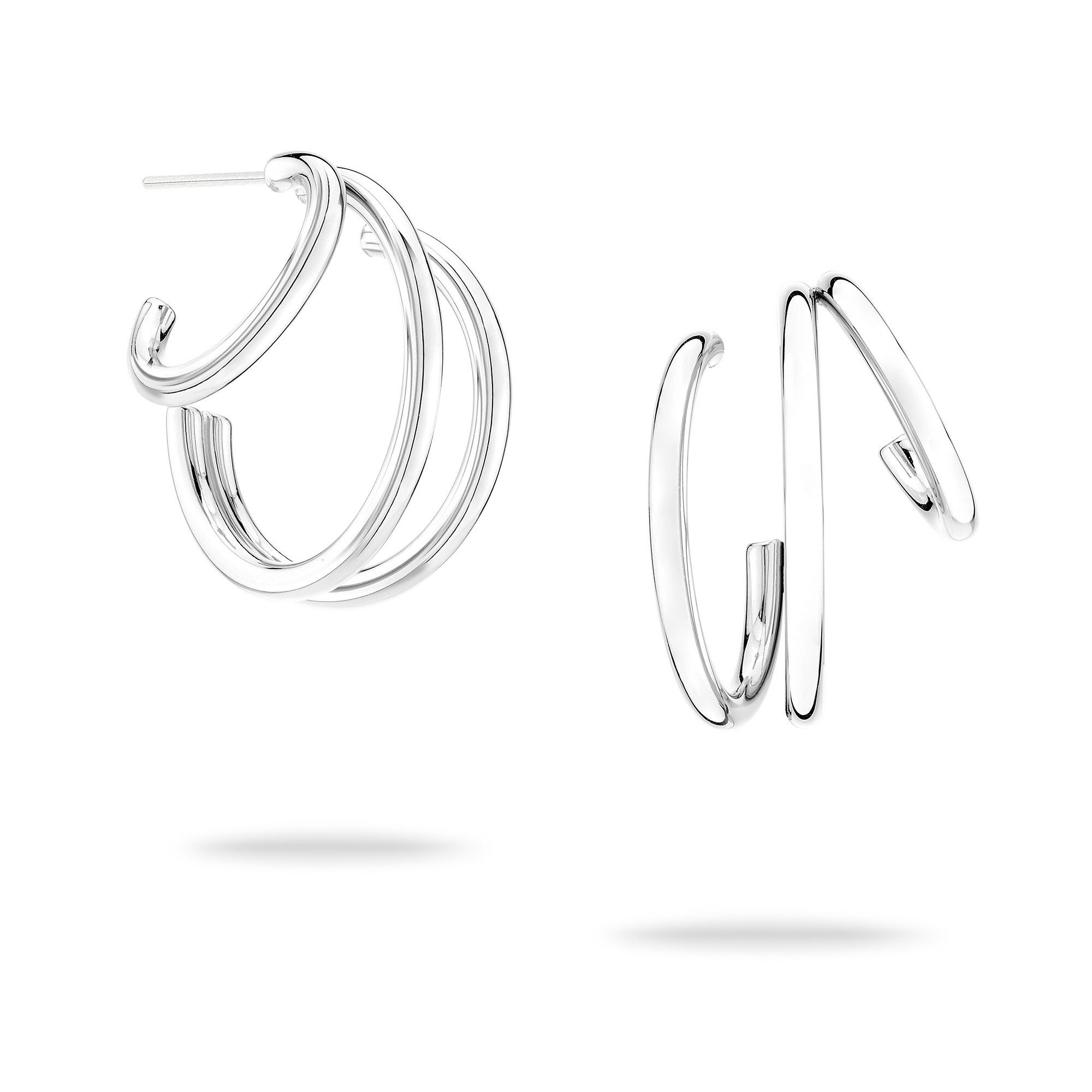 Echtzeit Paar Creolen Schmuck Geschenk Edelstahl Ohrringe Modern Lines günstig online kaufen