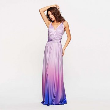 KIKI A-Linien-Kleid Überkreuztes, rückenfreies, sexy Strapskleid mit langem Farbverlauf