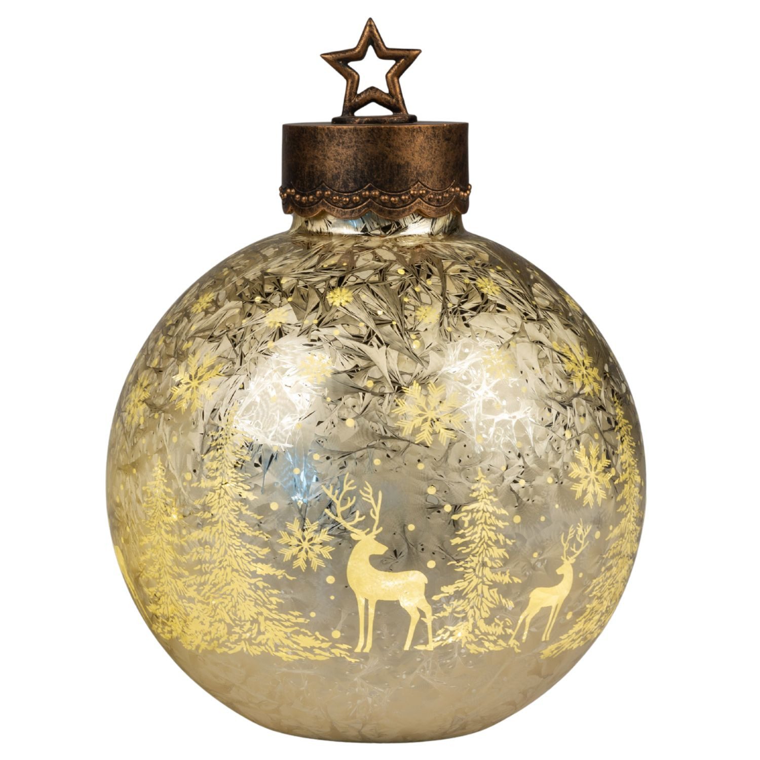 formano LED Kugelleuchte Winterwald, LED, Mit Timerfunktion, Gold, Winterwald, H: 35cm