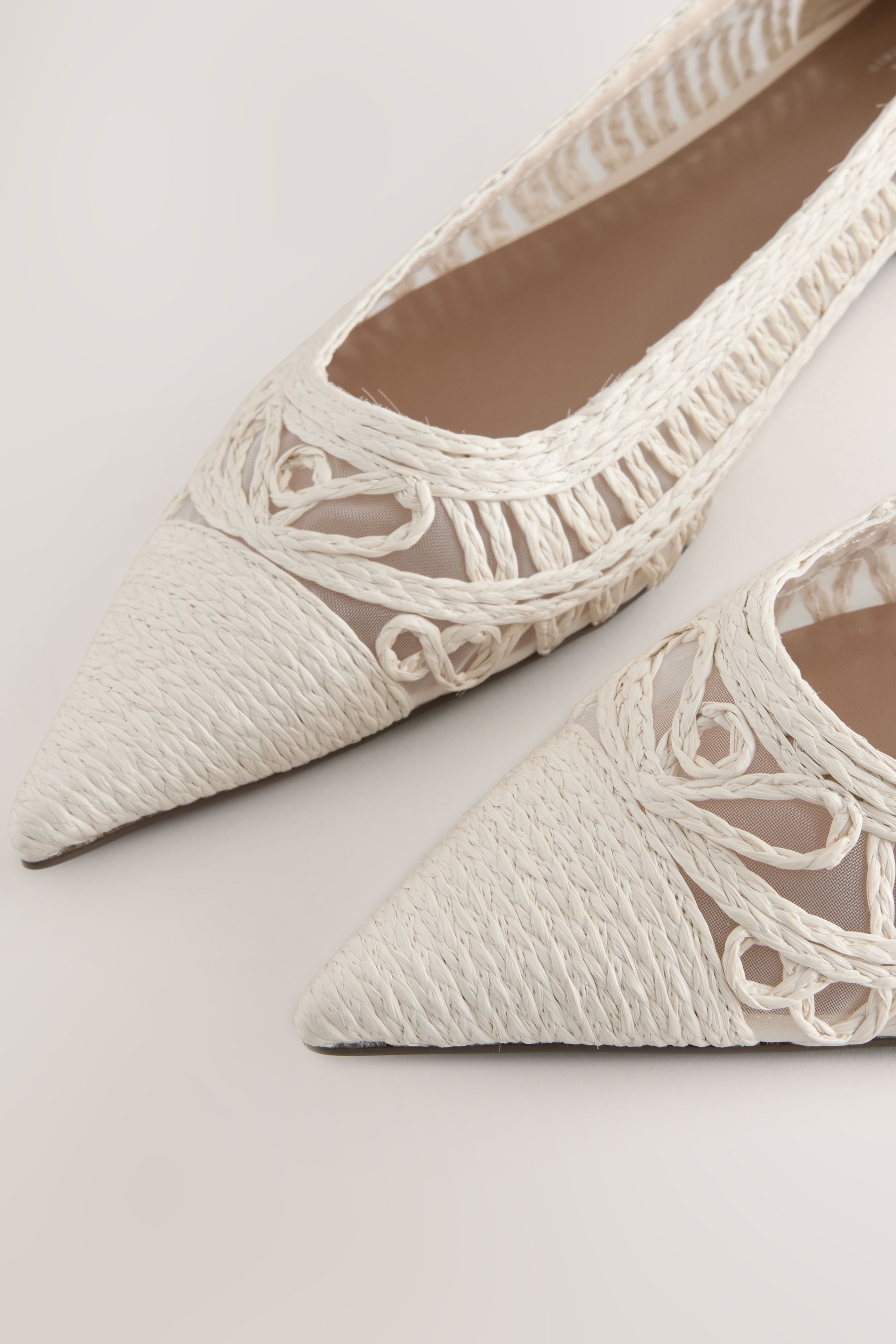 Next Forever Comfort® Spitze, flache Raffiaschuhe Ballerina (1-tlg)