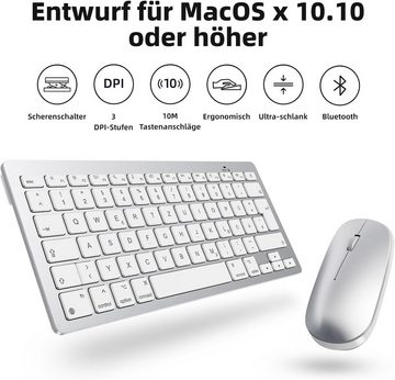 OMOTON Für störungsfreie Produktivität Tastatur- und Maus-Set, Leise Schalter Kompaktes Design, umweltfreundlicher Auto-Sleep-Modus