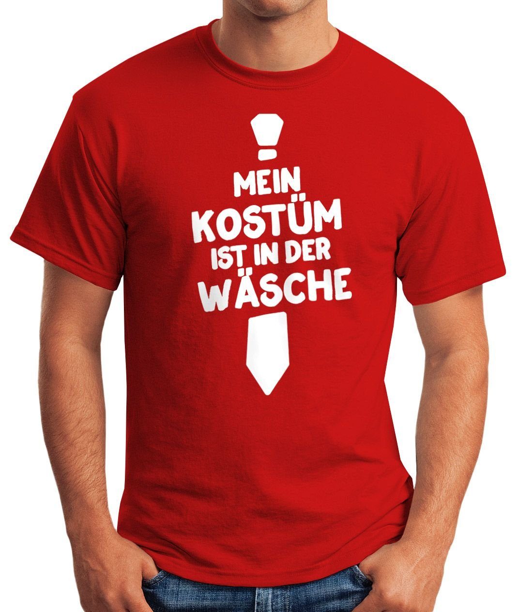 Wäsche Herren in Mein Moonworks® T-Shirt rot Print-Shirt MoonWorks der ist mit Fun-Shirt Print Faschings-Shirt Kostüm Fasching