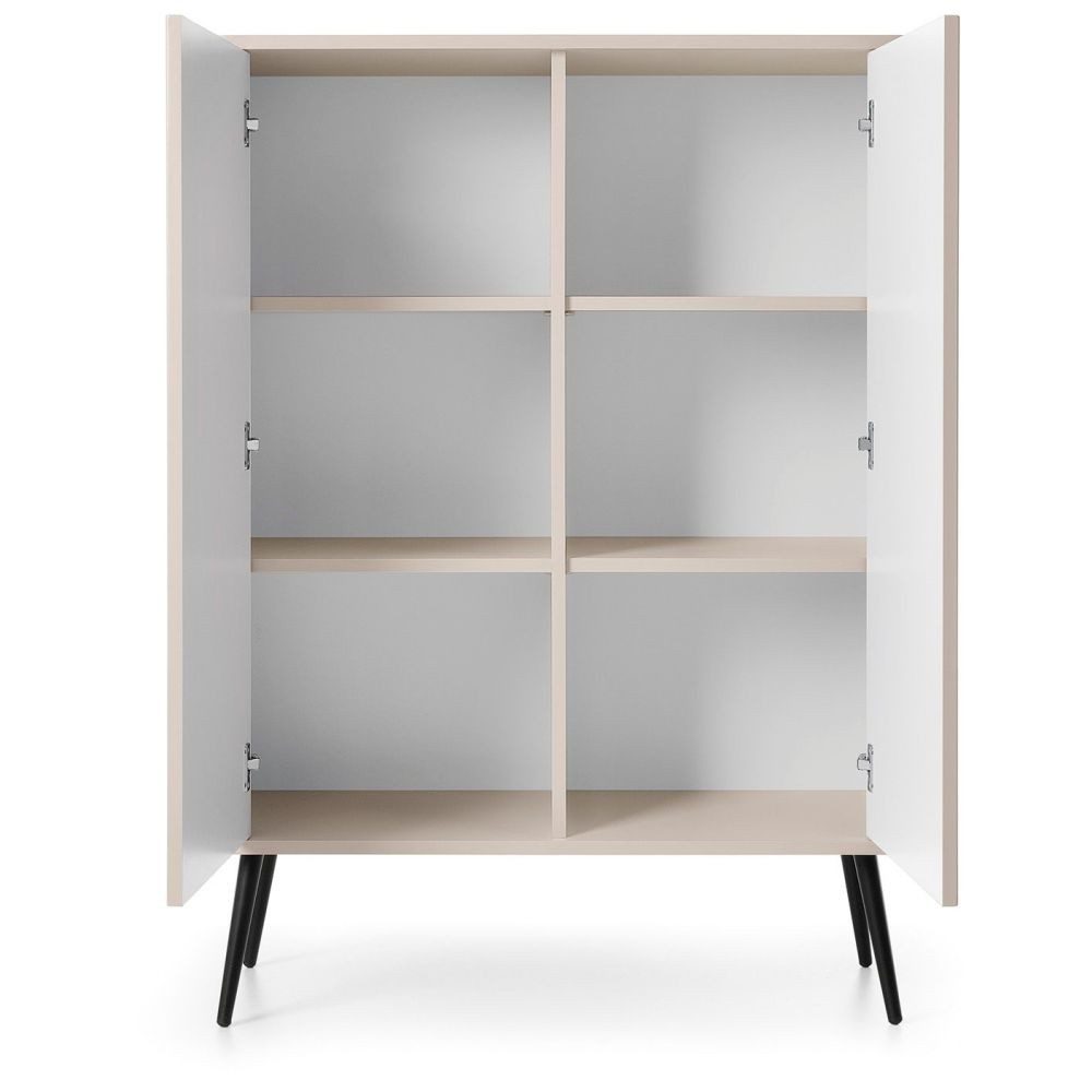 Lomadox Highboard ZARA-160, in Kaschmir Caschmere Rillen gerillt Füße goldf günstig online kaufen